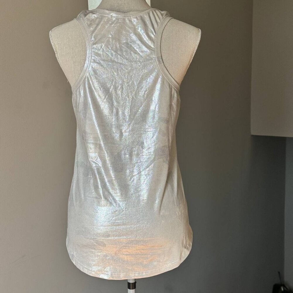 MYSTERY JANE Foil Race Back Top - Size S/M - Picture 10 of 10